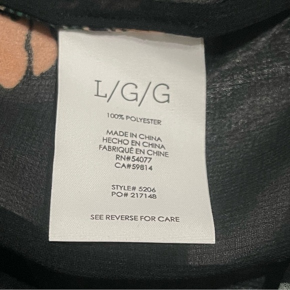 CAbi La Di Da Sheer Floral 3/4 Bell Sleeve Button Front Blouse size large EUC - Picture 2 of 10